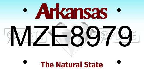 MZE8979 Arkansas License Plate