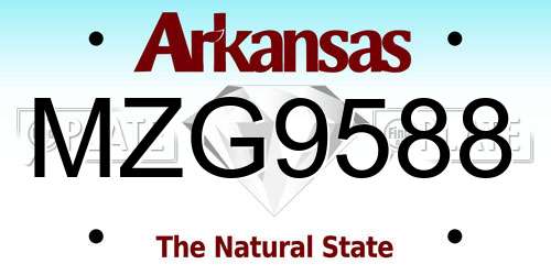 MZG9588 Arkansas License Plate