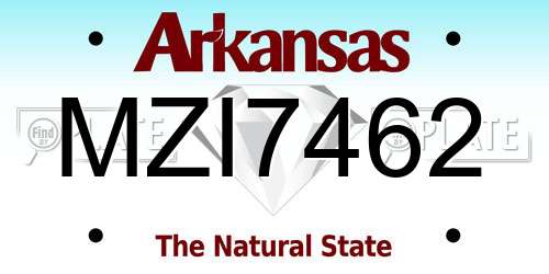 MZI7462 Arkansas License Plate