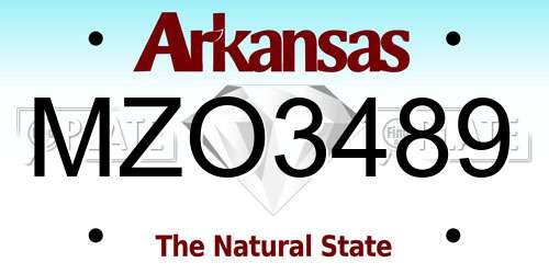 MZO3489 Arkansas License Plate
