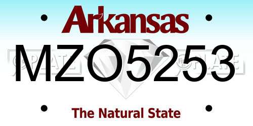 MZO5253 Arkansas License Plate
