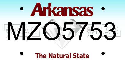 MZO5753 Arkansas License Plate