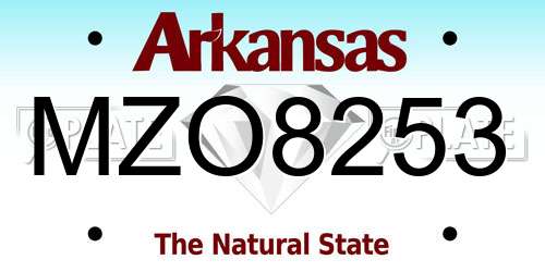 MZO8253 Arkansas License Plate