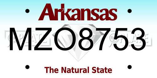 MZO8753 Arkansas License Plate