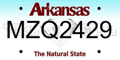 MZQ2429 Arkansas License Plate