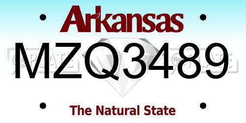 MZQ3489 Arkansas License Plate