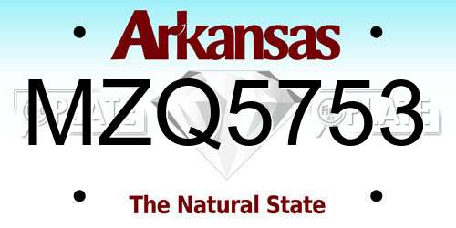 MZQ5753 Arkansas License Plate