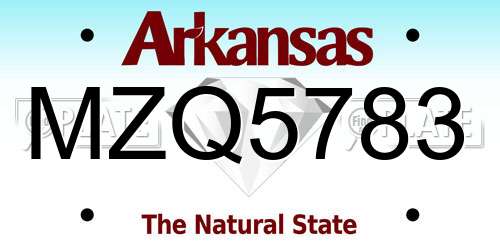 MZQ5783 Arkansas License Plate