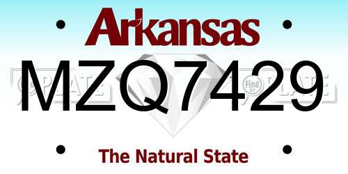 MZQ7429 Arkansas License Plate