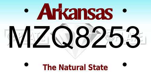 MZQ8253 Arkansas License Plate