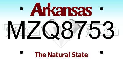 MZQ8753 Arkansas License Plate