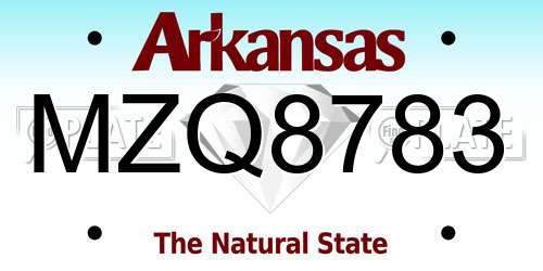 MZQ8783 Arkansas License Plate