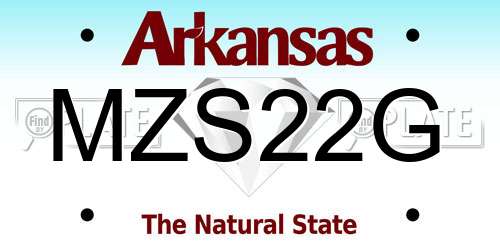 MZS22G Arkansas License Plate