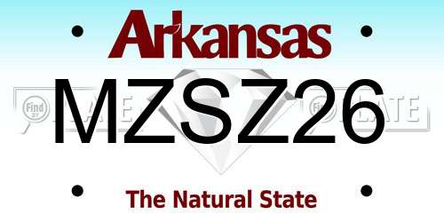 MZSZ26 Arkansas License Plate