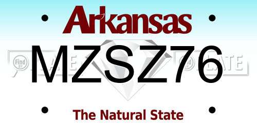 MZSZ76 Arkansas License Plate