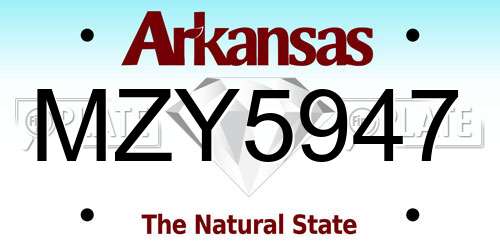 MZY5947 Arkansas License Plate