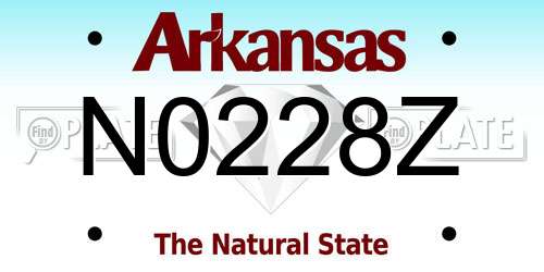 N0228Z Arkansas License Plate
