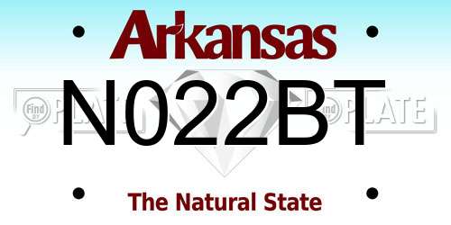N022BT Arkansas License Plate