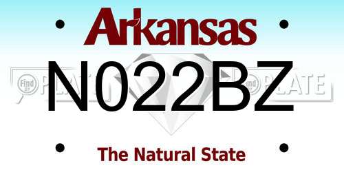 N022BZ Arkansas License Plate