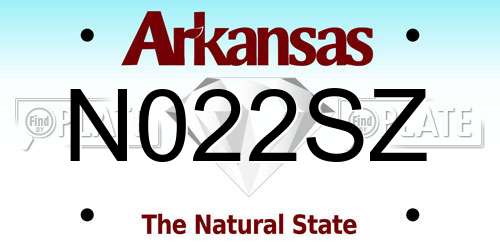 N022SZ Arkansas License Plate