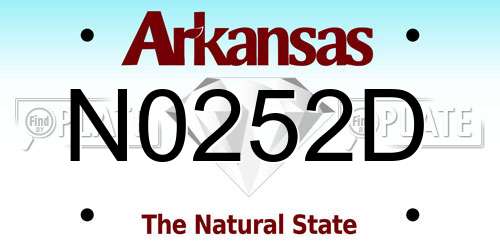 N0252D Arkansas License Plate