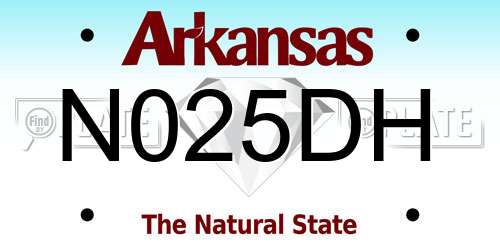 N025DH Arkansas License Plate