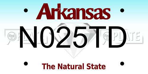 N025TD Arkansas License Plate