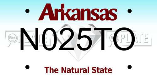 N025TO Arkansas License Plate