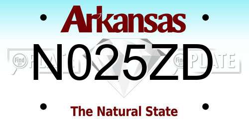 N025ZD Arkansas License Plate