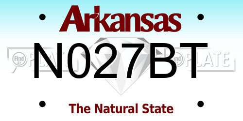 N027BT Arkansas License Plate