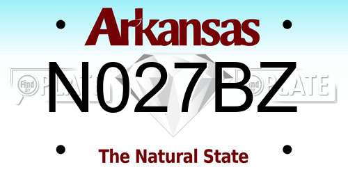 N027BZ Arkansas License Plate