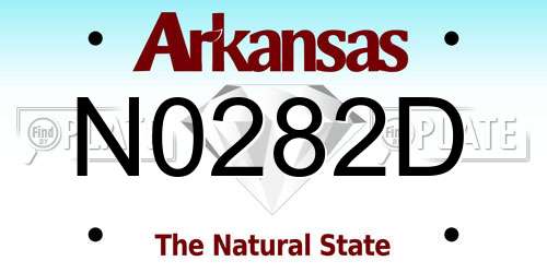 N0282D Arkansas License Plate