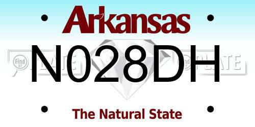 N028DH Arkansas License Plate