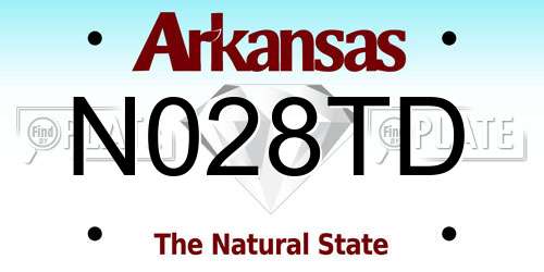 N028TD Arkansas License Plate