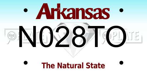N028TO Arkansas License Plate