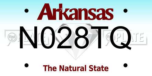 N028TQ Arkansas License Plate