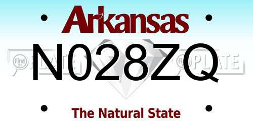 N028ZQ Arkansas License Plate