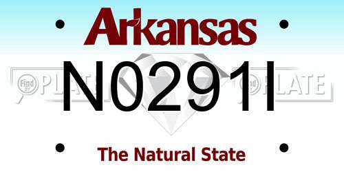 N0291I Arkansas License Plate
