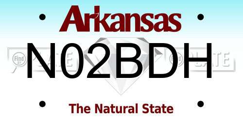 N02BDH Arkansas License Plate
