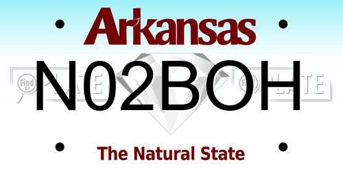N02BOH Arkansas License Plate