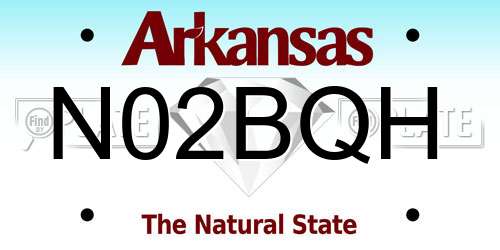 N02BQH Arkansas License Plate