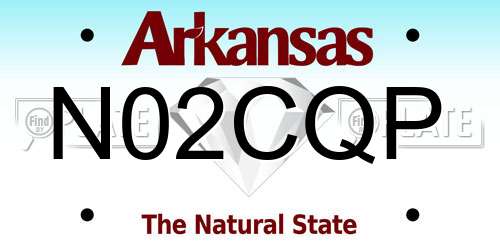 N02CQP Arkansas License Plate