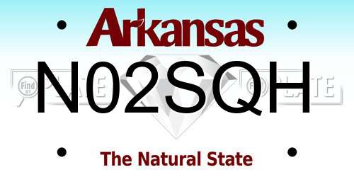 N02SQH Arkansas License Plate