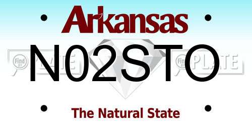 N02STO Arkansas License Plate