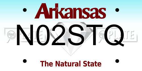 N02STQ Arkansas License Plate