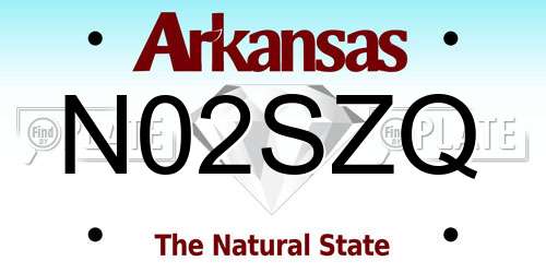 N02SZQ Arkansas License Plate