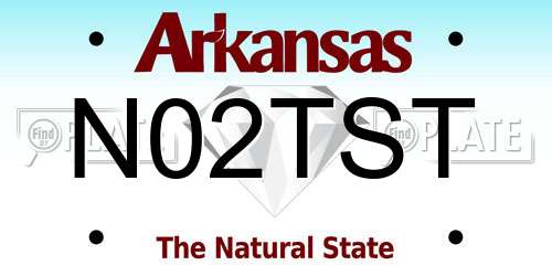 N02TST Arkansas License Plate