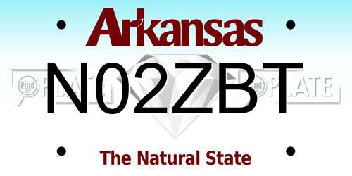 N02ZBT Arkansas License Plate