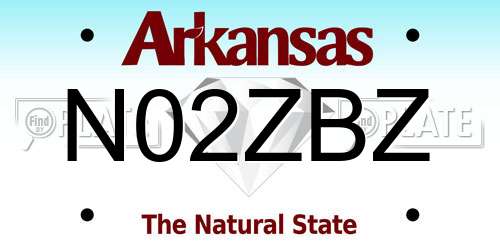 N02ZBZ Arkansas License Plate