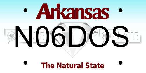 N06DOS Arkansas License Plate